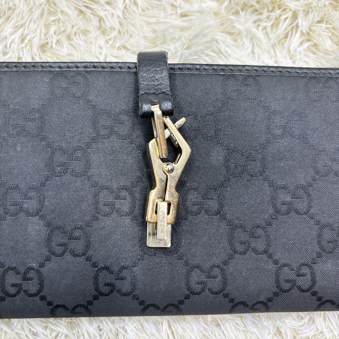 美品 GUCCI 長財布 GG ジャッキー キャンバス バイカラー　金具
