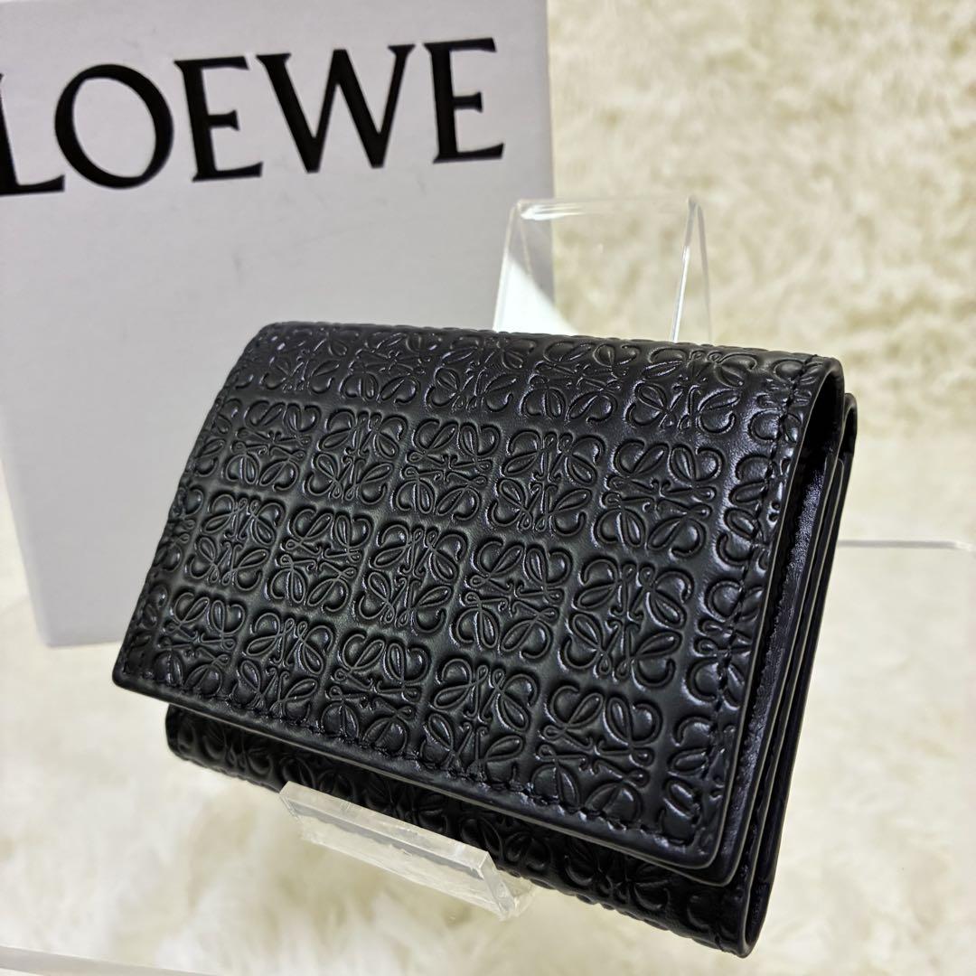 出品最終日　新品現行LOEWE アナグラムトライフォールドウォレット三つ折り財布 Amazon | [ロエベ] 三つ折り財布 アナグラム トライフォールド