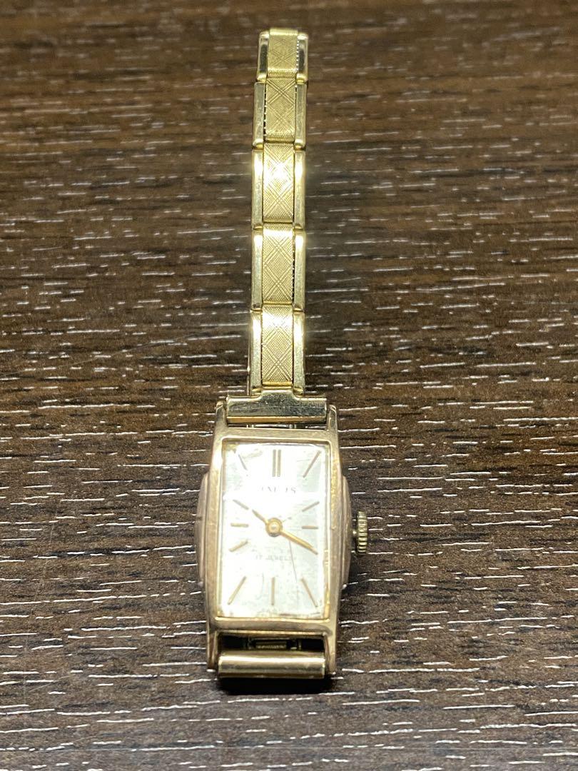 【稼働品】JANUS 18金 手巻き 17石 ゴールド 腕時計 稼働】レディース腕時計 アンティーク腕時計 KT18 金無垢ケース