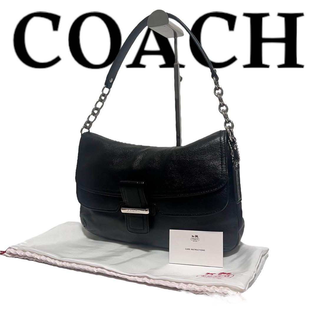 ほぼ未使用✨ COACH コーチ ワンショルダーバッグ 肩掛け 黒 レザー