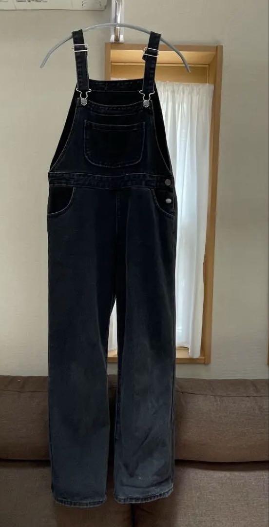 ブラックデニム　オーバーオール 美品DAZYブラックデニムオーバーオール低身長 - メルカリ