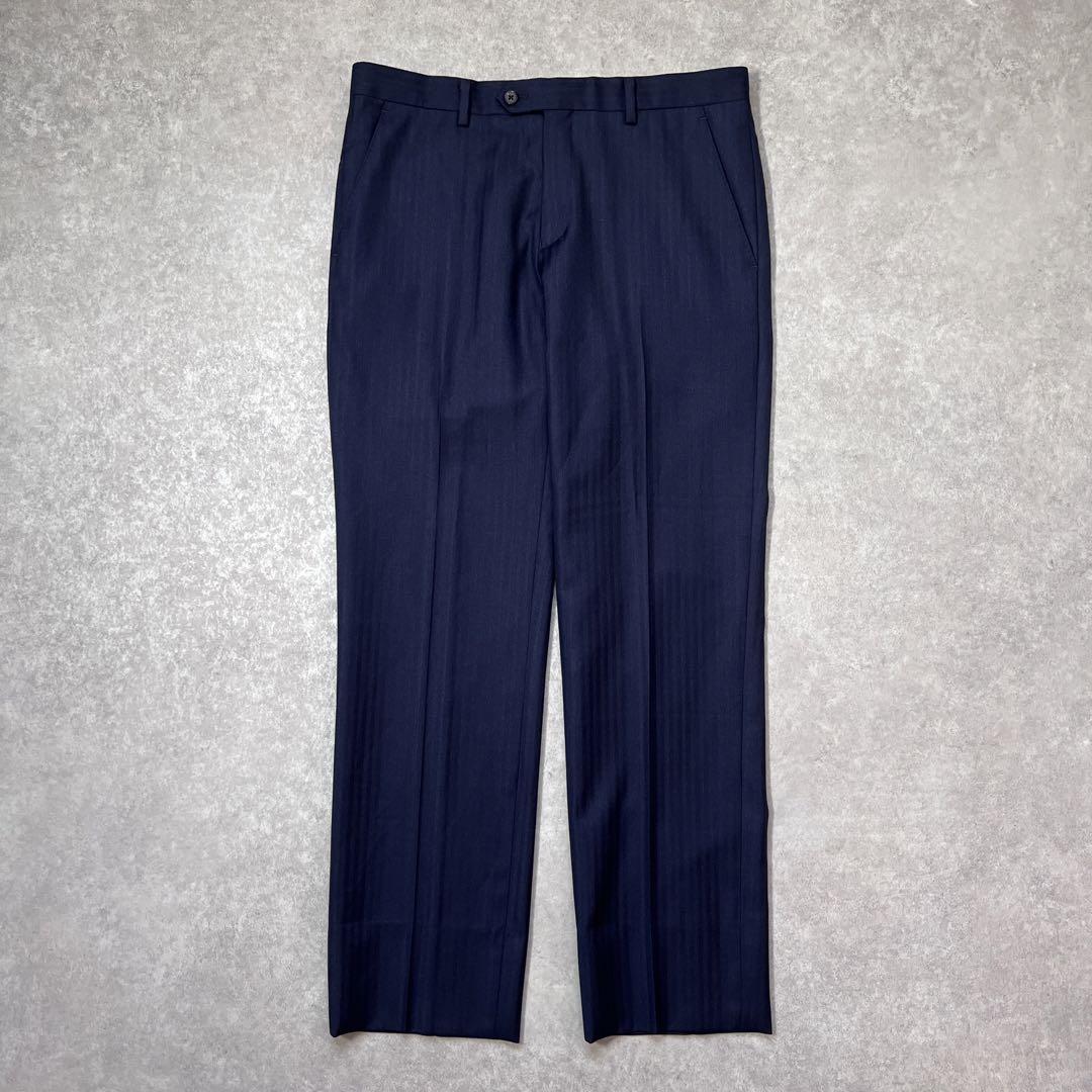 【極美品】スーツカンパニー シャドーストライプスーツ ネイビー