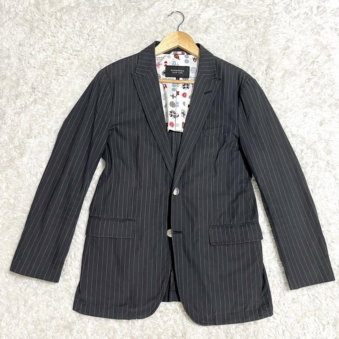 BURBERRY BLACK LABEL サマー　コットンテーラードジャケット ✨激レア✨BURBERRY BLACK LABEL テーラードジャケット 総柄