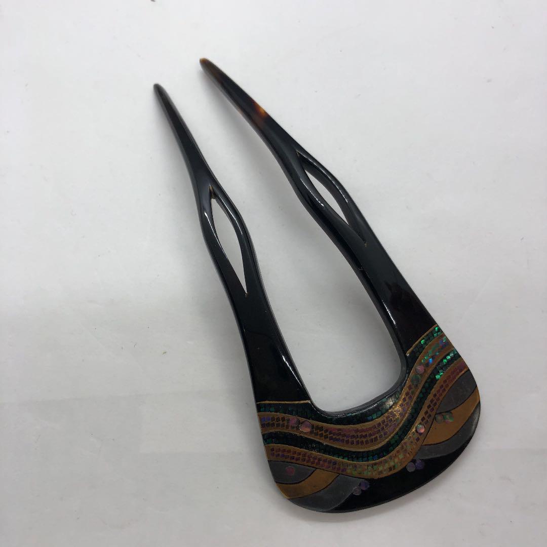 得価最安値 本鼈甲 簪 かんざし 着物 WpXrx-m60560925493 金彩 螺旋 美品 新品在庫あ