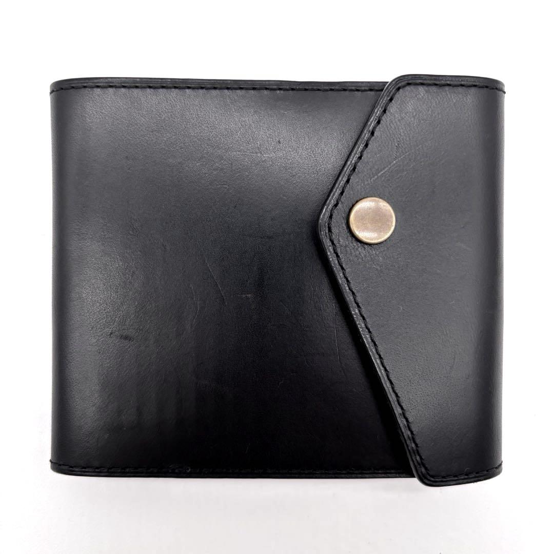 ✨美品✨Munekawa　薄型二つ折り財布　Carriage　札入れ　レザー　黒