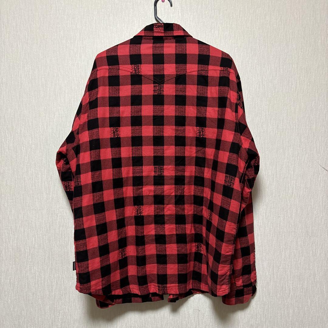 90sチェックフランネルシャツ WジップジャケットL