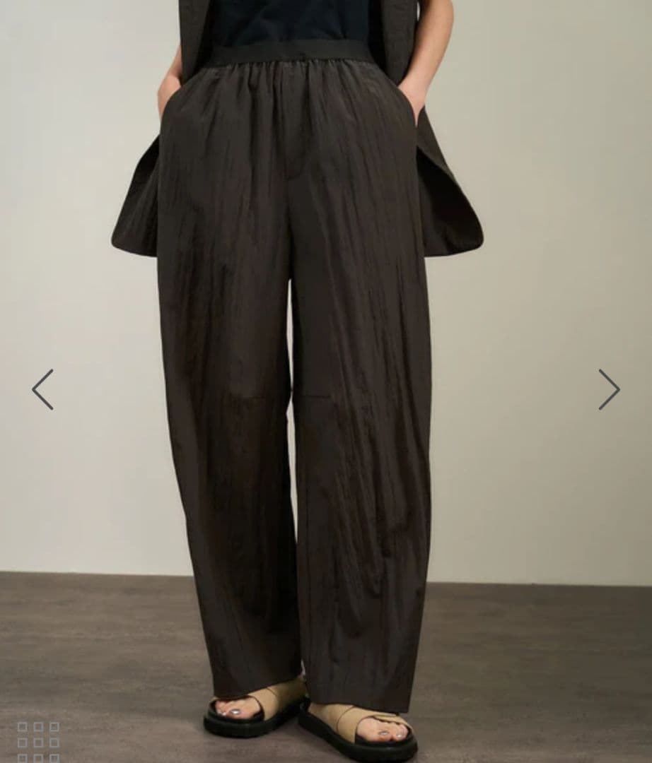 タグ付き試着のみ サロンアダムエロペ ウールワッシャーパンツ ワイドパンツ