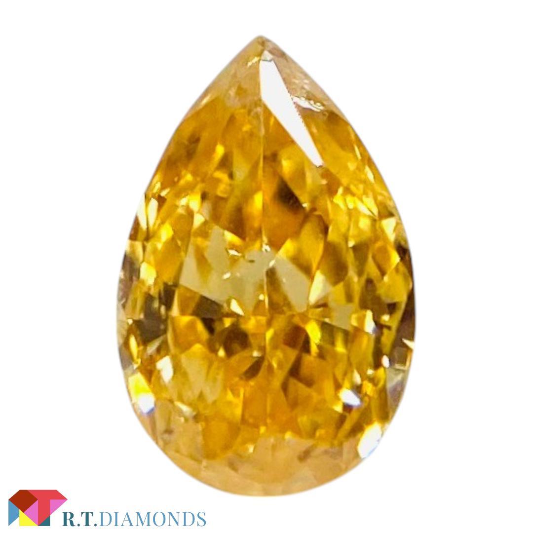 FANCY VIVID YELLOW ORANGE 0.101ct PS
