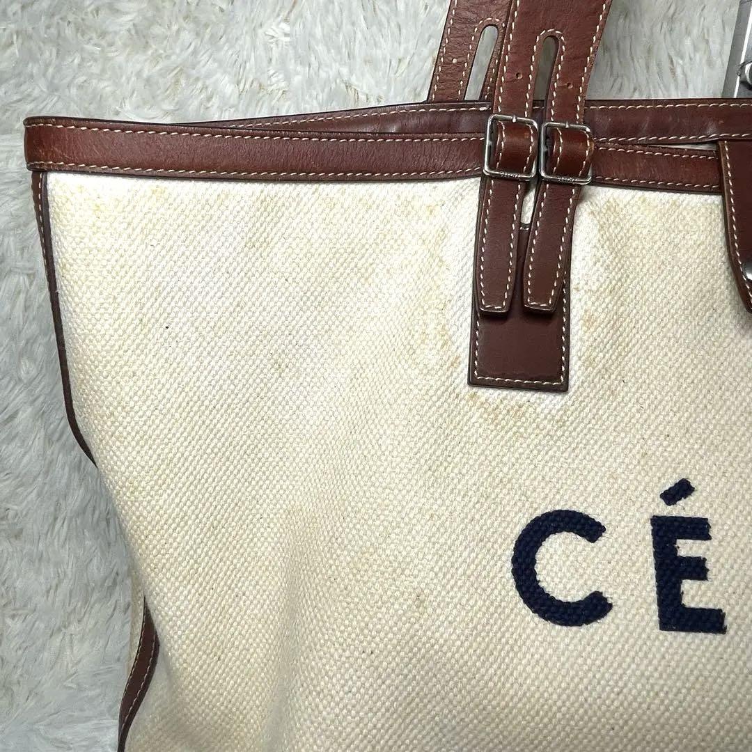 CÉLINE✨セリーヌ　トリオンフ　 キャンバス　レザー　トートバッグ