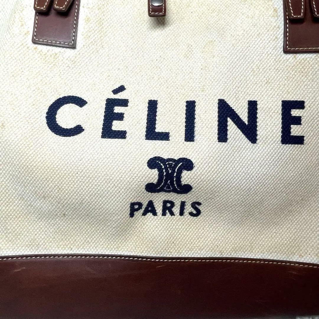 CÉLINE✨セリーヌ　トリオンフ　 キャンバス　レザー　トートバッグ