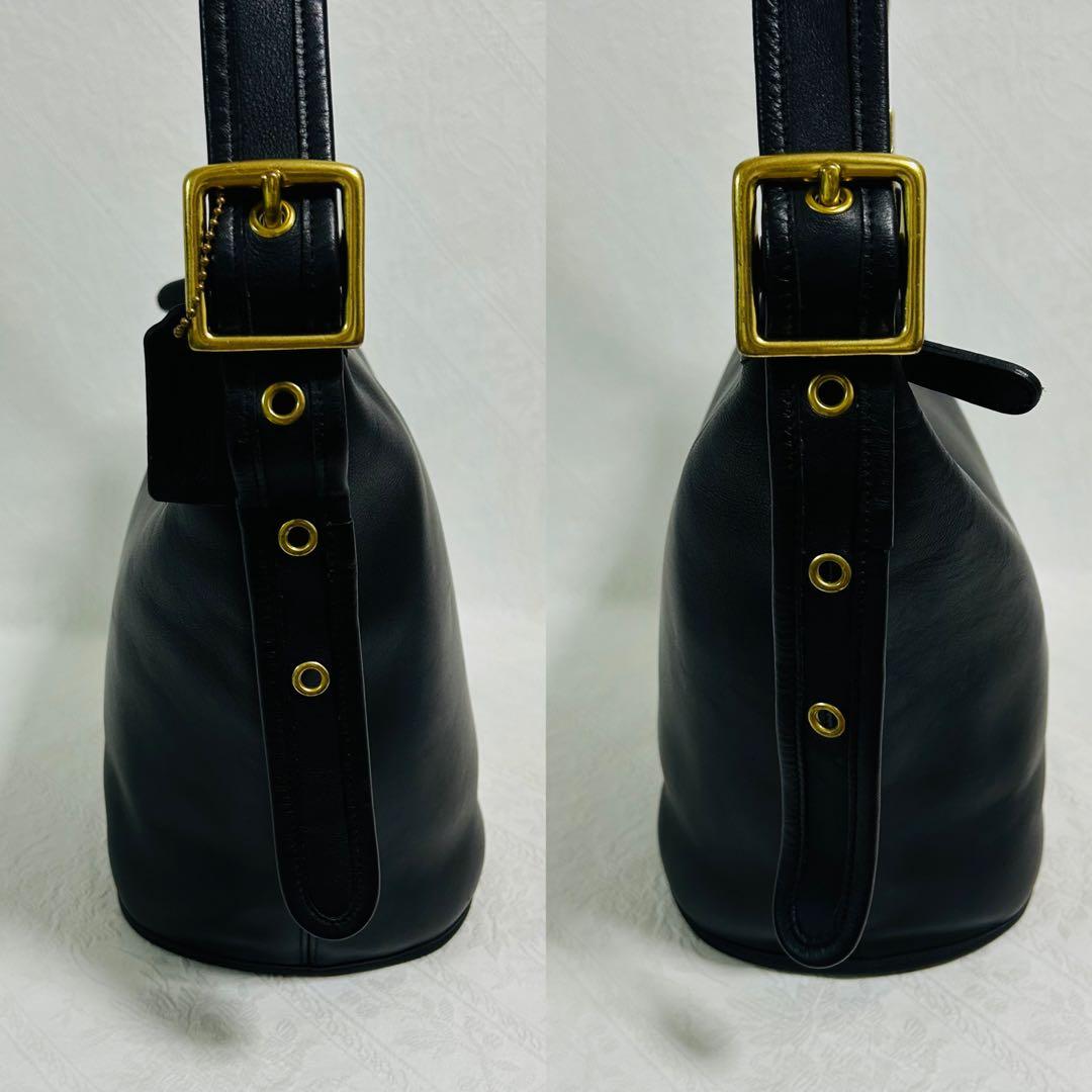 オールドコーチ ショルダーバッグ 2WAY オールレザー ブラック バケツ型 オールドコーチ ショルダーバッグ 2WAY オールレザー ブラック バケツ型