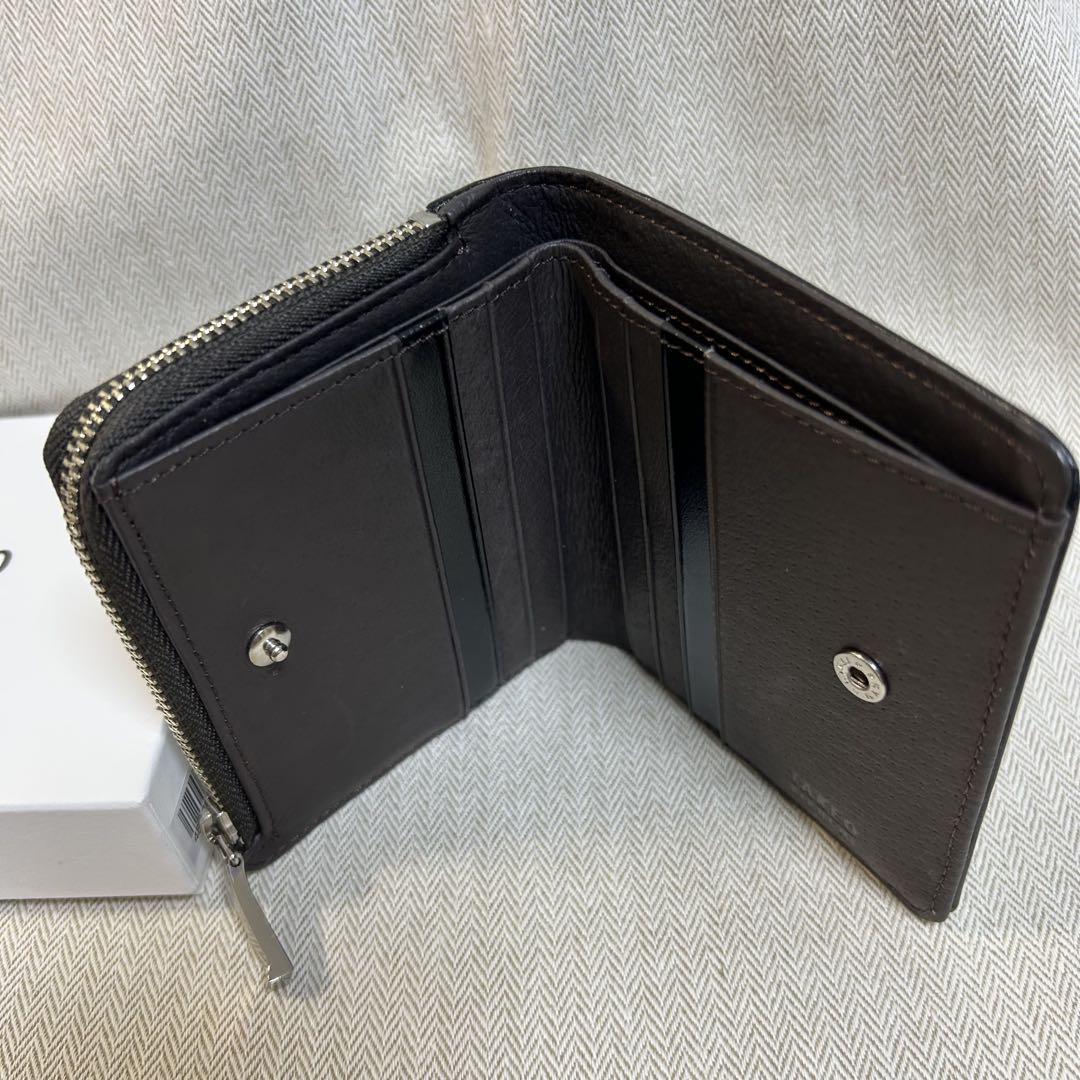 新品TAKEO KIKUCHI 黒レザー財布　薄くてコンパクト二つ折り
