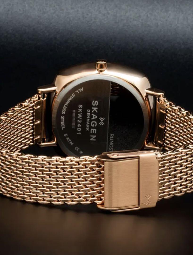 SKAGEN アナログ時計 ローズゴールド メッシュバンド