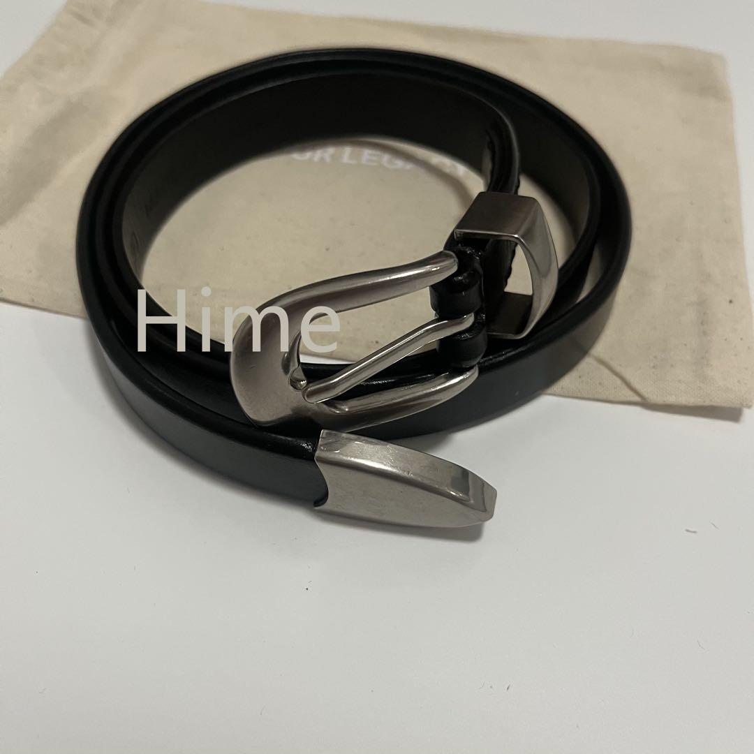 小物 OUR LEGACY BELT 2 CM BLACK LEATHER 70