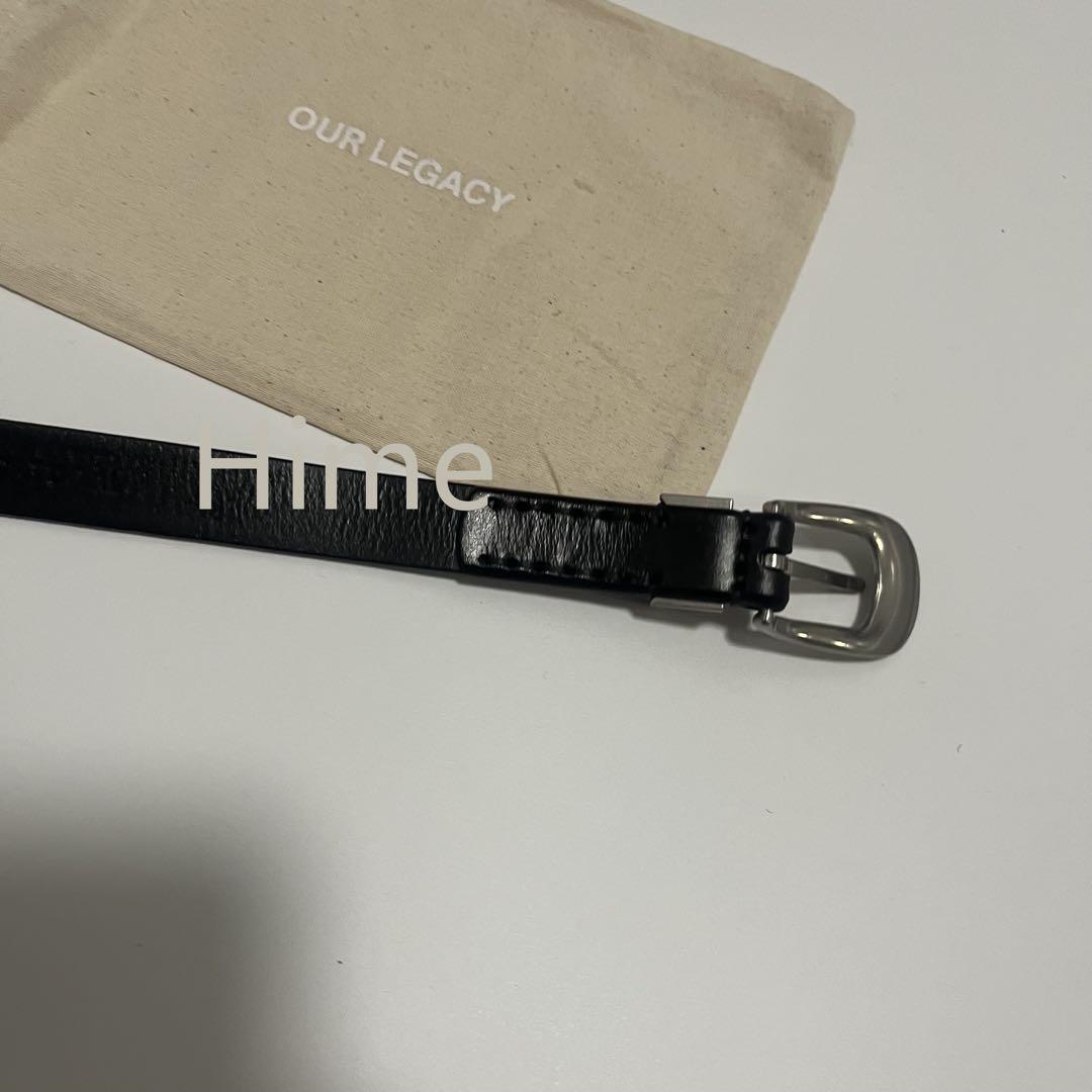小物 OUR LEGACY BELT 2 CM BLACK LEATHER 70
