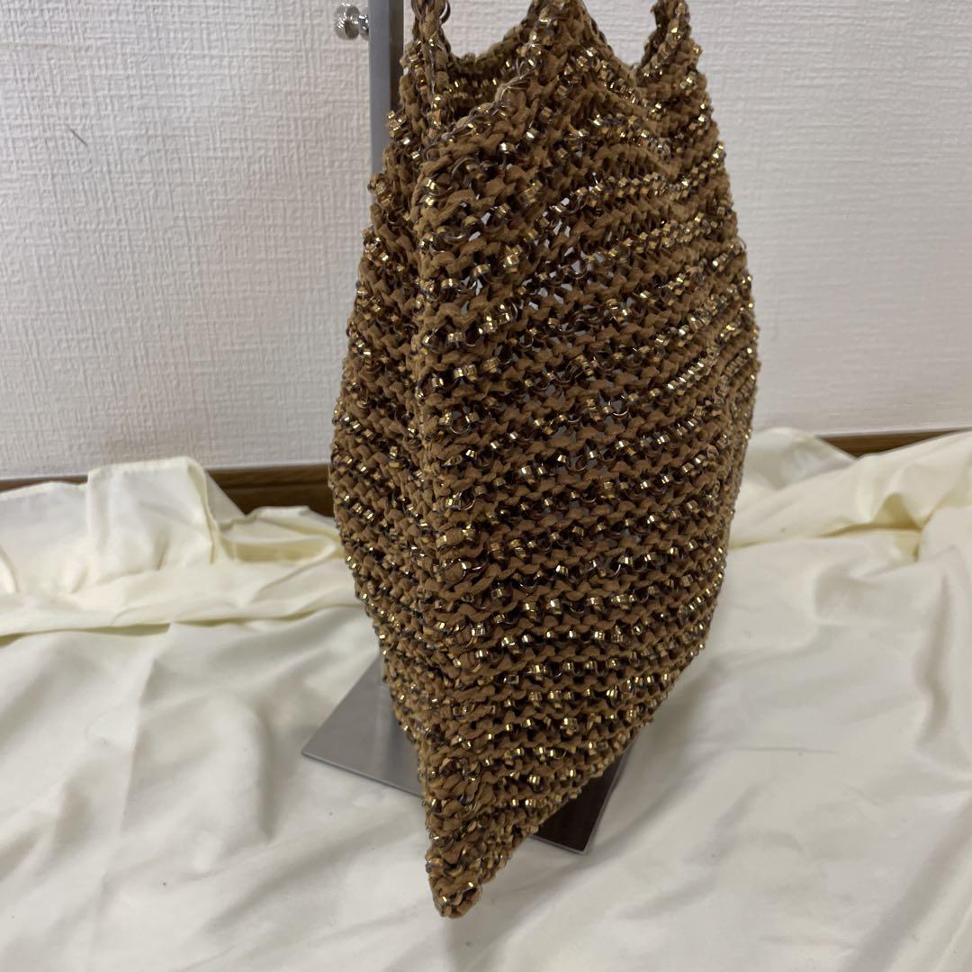 ANTEPRIMA ハンドバッグ ワイヤーバッグ ロゴ金具 ブラウン ANTEPRIMA ハンドバッグ ワイヤーバッグ ロゴ金具 ブラウン