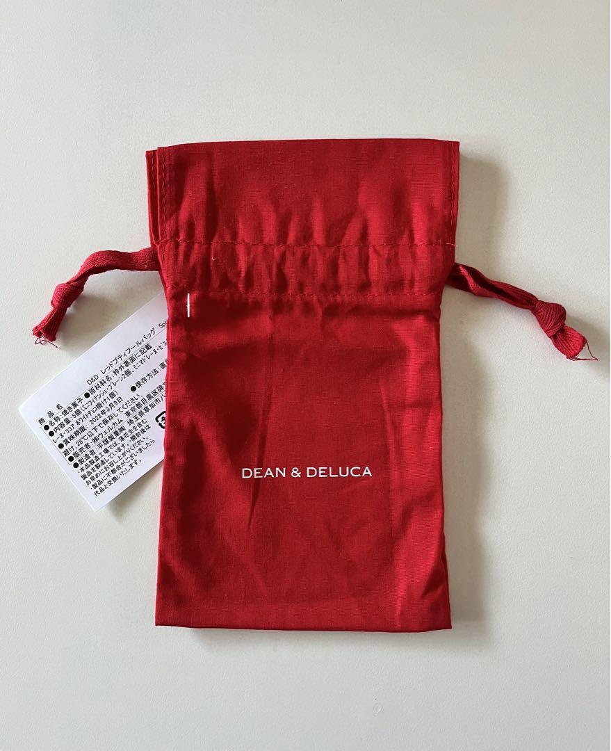 ☆新品未使用☆DEAN&DELUCA☆おしゃれな巾着袋☆赤☆素材☆コットン☆6☆