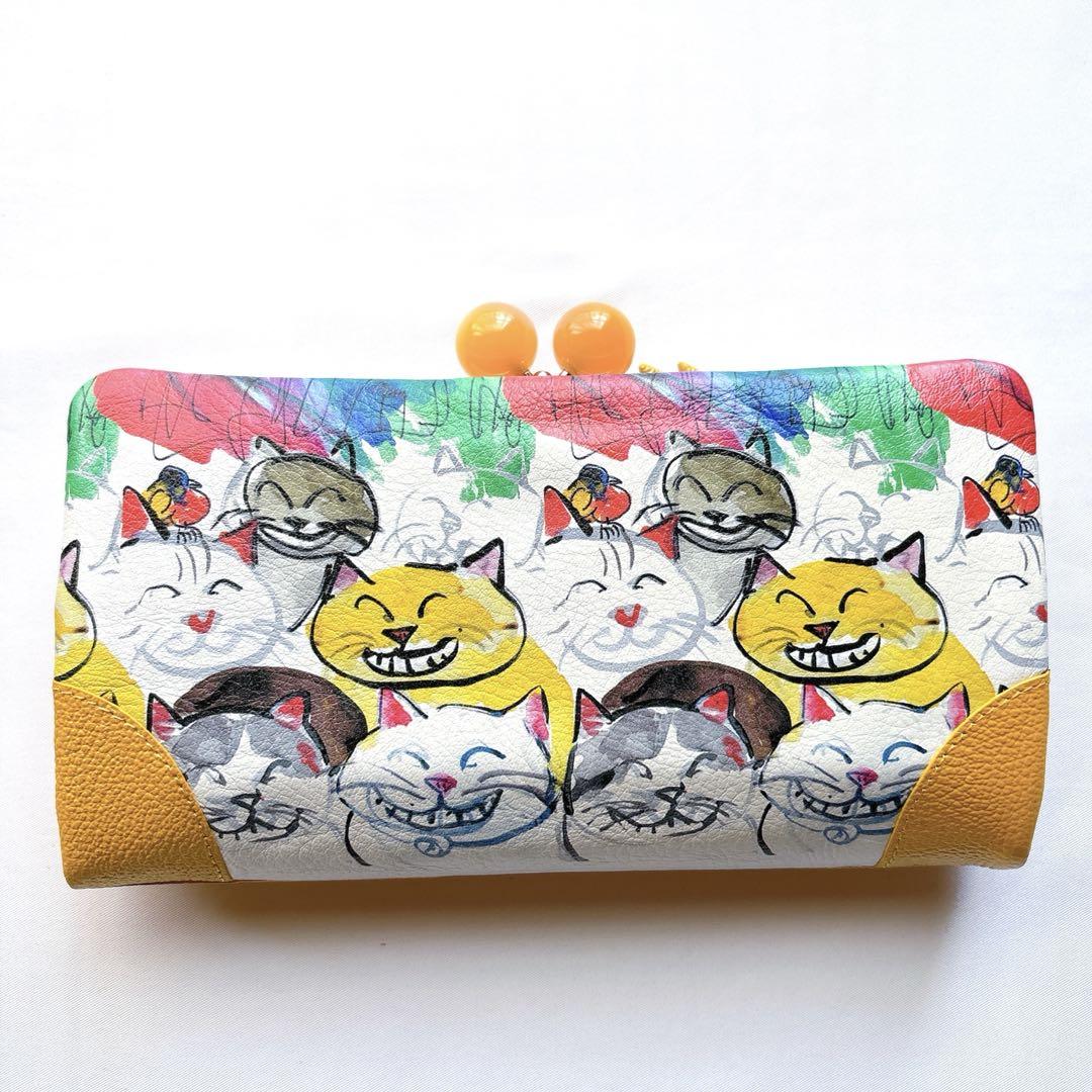 【新品】Manhattaner's マンハッタナーズ 笑い猫 長財布 がま口