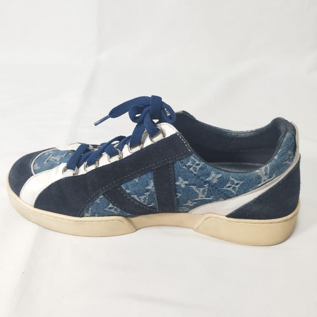 【モノグラムデニムで足元をお洒落】Louis Vuitton★スニーカー Louis Vuitton ☆スニーカー☆ モノグラム デニム ラバー ブルー