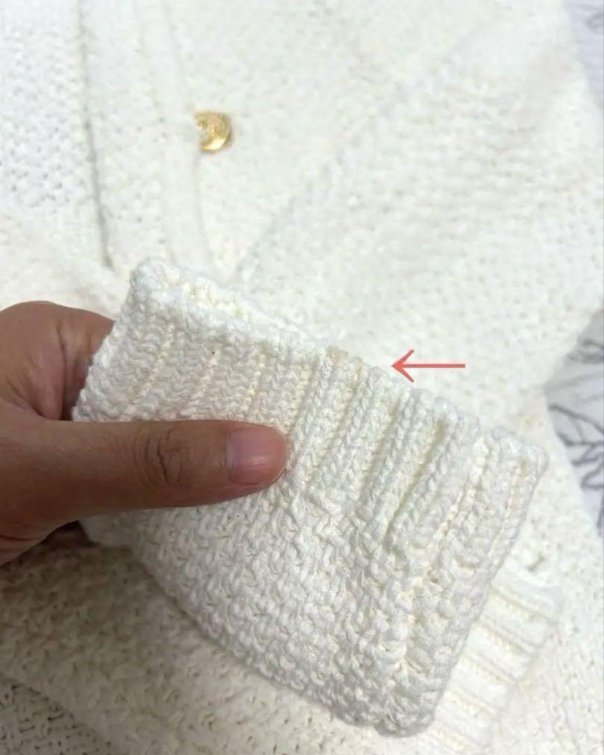 【最終値下】ANAYI アナイ　コットンテープニット ジャケット　ホワイト