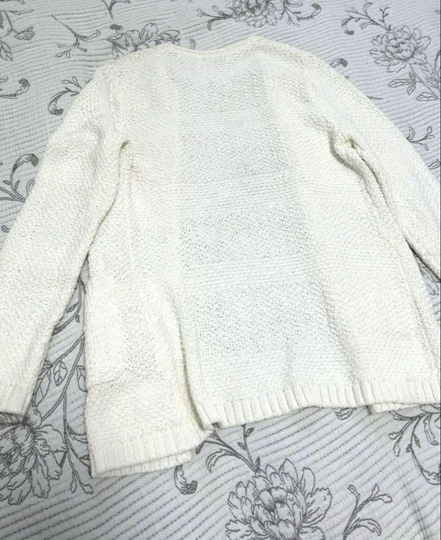 【最終値下】ANAYI アナイ　コットンテープニット ジャケット　ホワイト