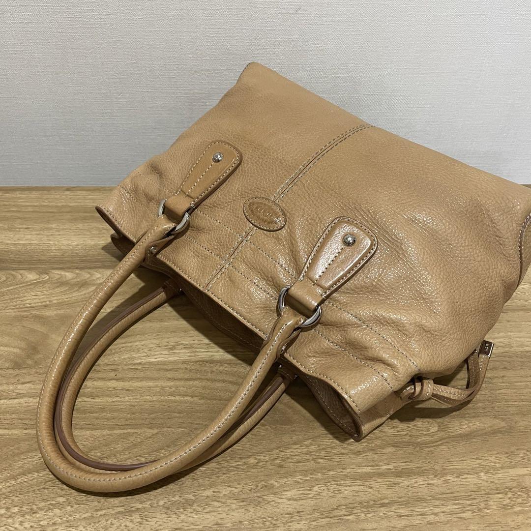 美品》TOD'S (トッズ)レザー ハンドバッグ ライトブラウン
