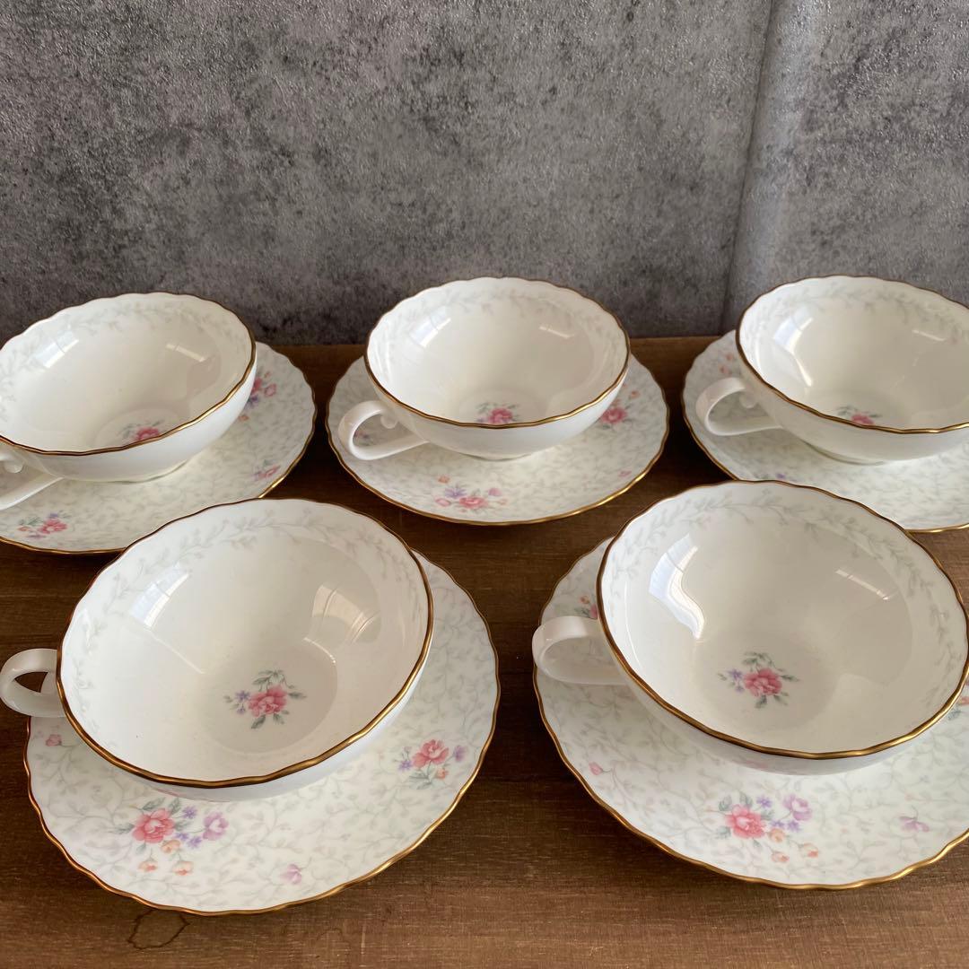 Noritake ボーンチャイナ ティーカップ 5点セット ノリタケNORITAKE