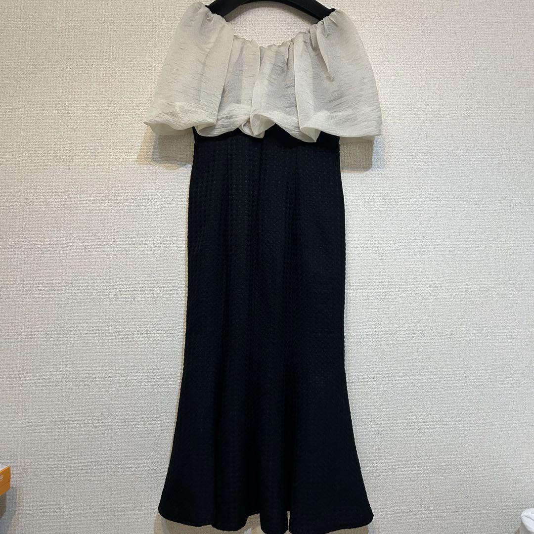 Leja 2way オフショルダーパフスリーブバリエマーメイドロングドレス