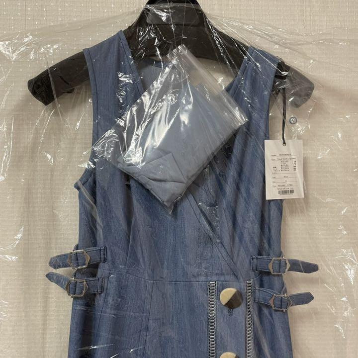 ロングワン㊢ 新品未使用タグ付き テンセルデニムロングドレス 6M2Wa-m60597127139 herlipto ピース