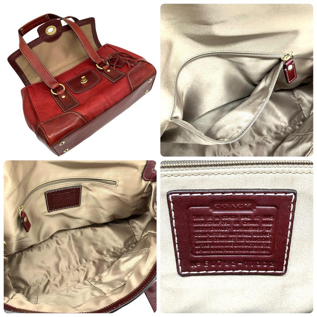 COACH Hamptons Signature Flap Satchel