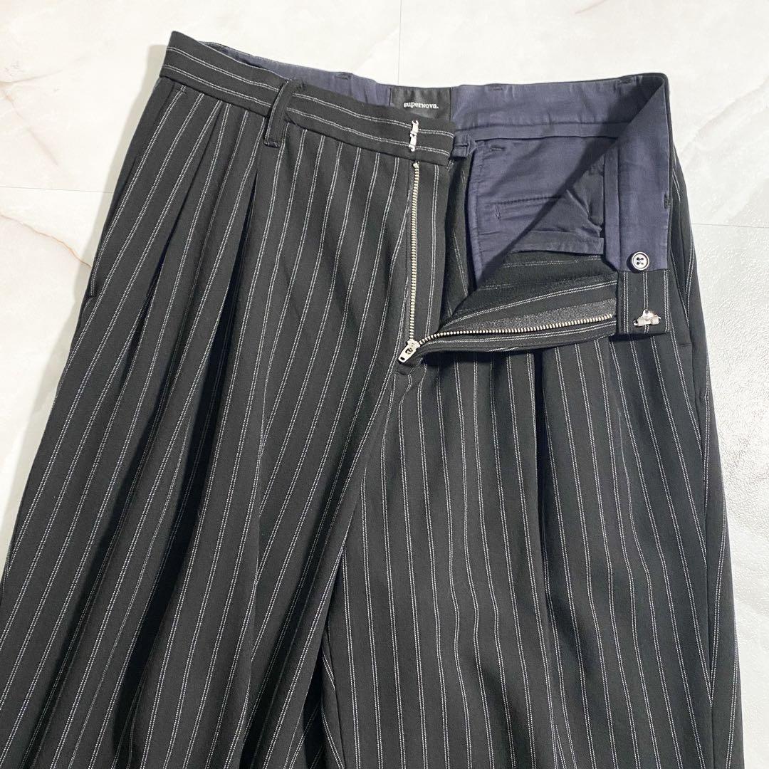 A16669 美品 スーパーノヴァ マルチタック ワイドスラックス 黒M