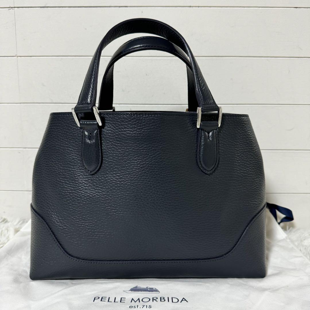 新品⭐️ペッレモルビダ　pmo-te013 テーラマリーナ　ミニトートバッグ　紺色