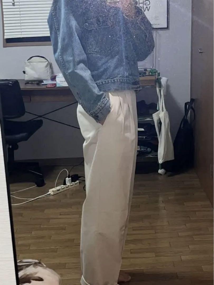 ベージュ ツータックチノパン　80s 美品