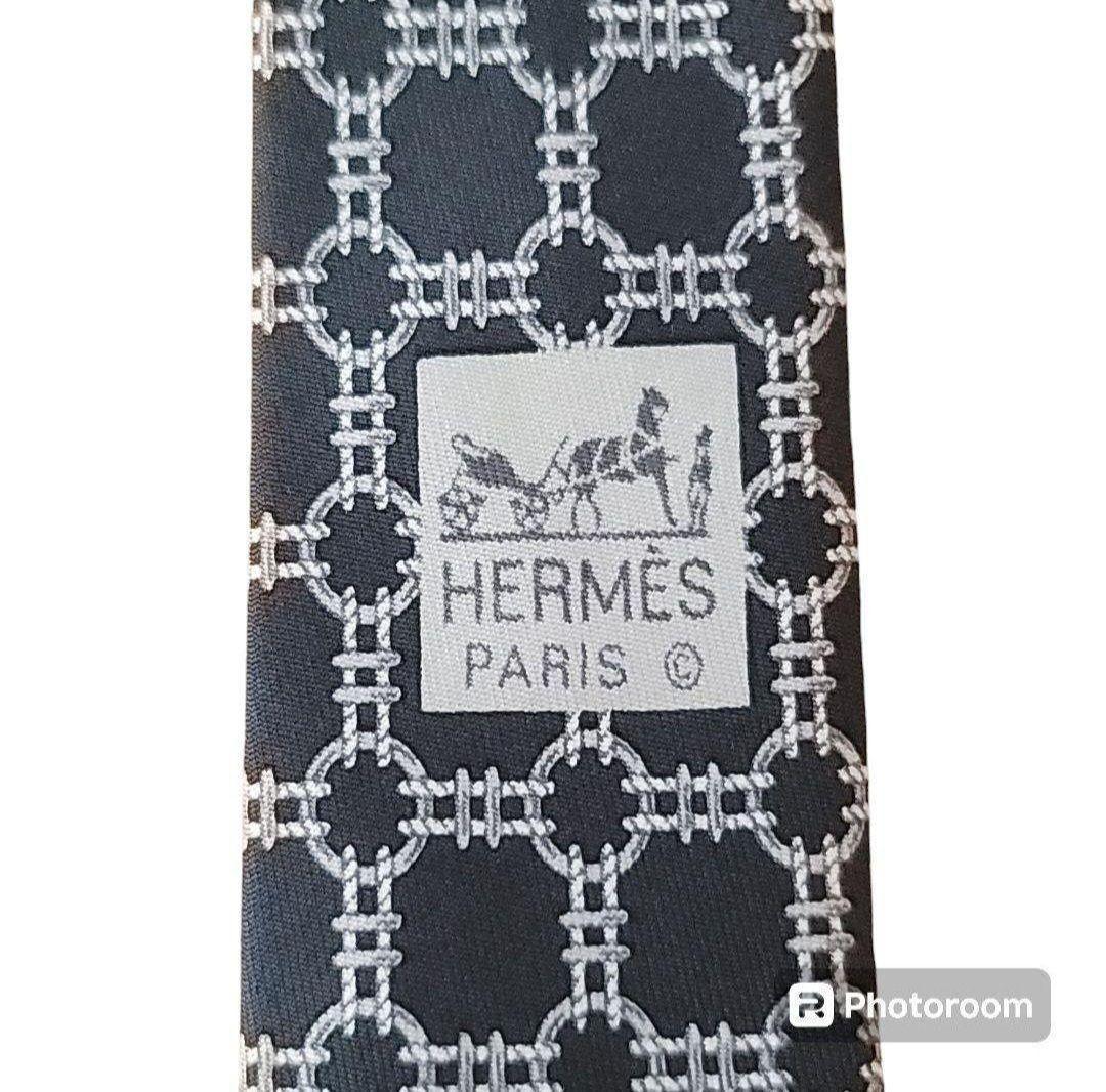 極美品 HERMES エルメス ネクタイ シルク100%