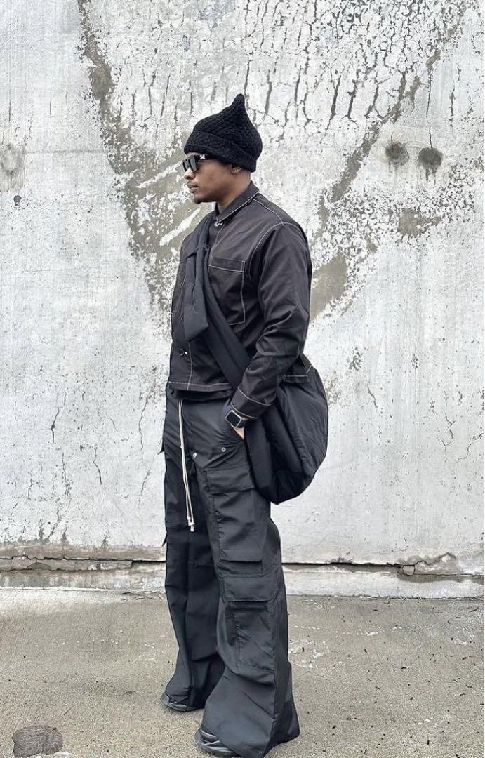 【MNML】RAVE DOUBLE CARGO PANTS BLACK XS