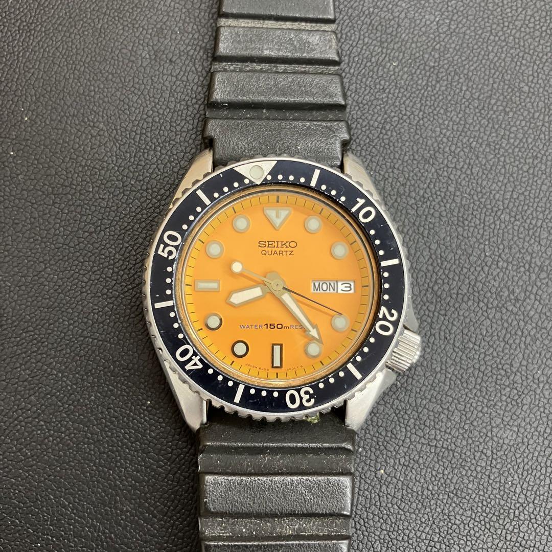 信頼 SEIKO 貴重 美品 オレンジ レトロ ダイバー セイコー 6458-600A 時計