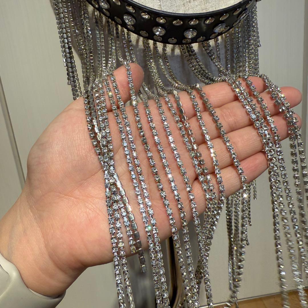 ベルト ギラギラ キラキラ ラメ スタッズ ストーン ロック パンク ブラック