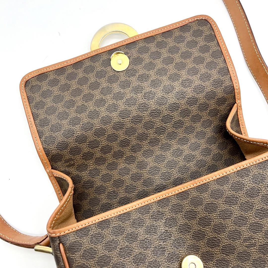 希少✨CELINE ショルダーバッグ サークルロゴ マカダム柄 PVC 肩掛け