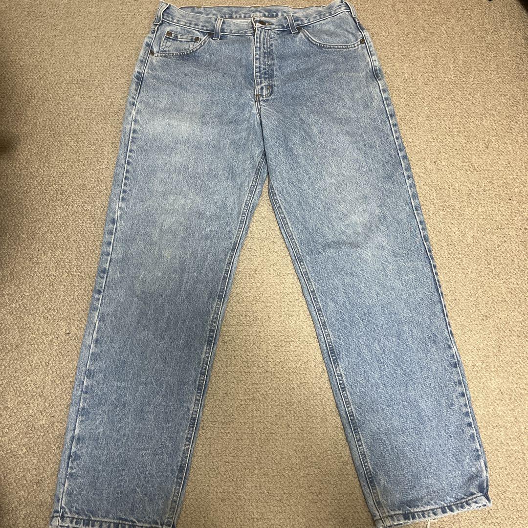 Carhartt ライトブルーデニム ストレートレッグパンツ