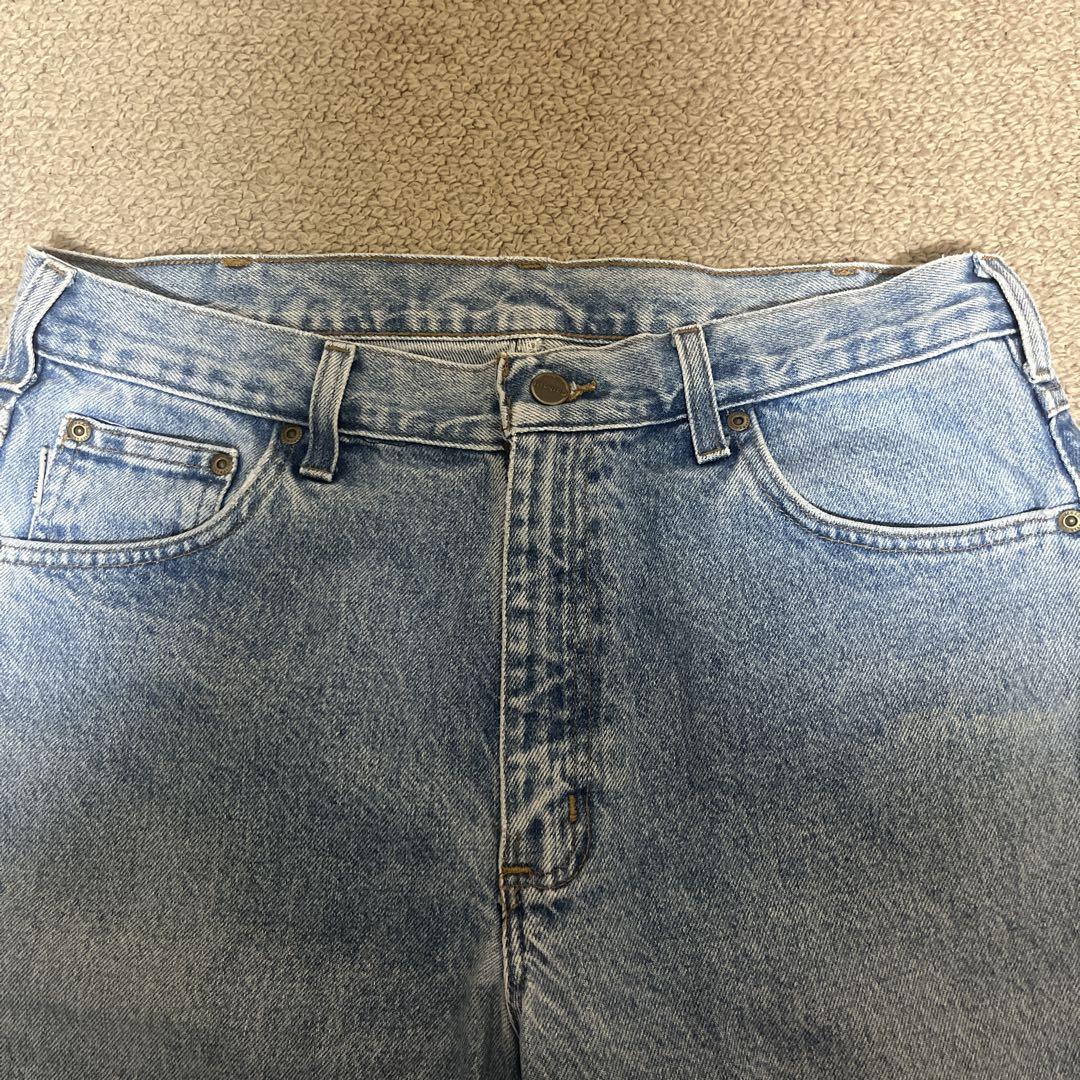 Carhartt ライトブルーデニム ストレートレッグパンツ