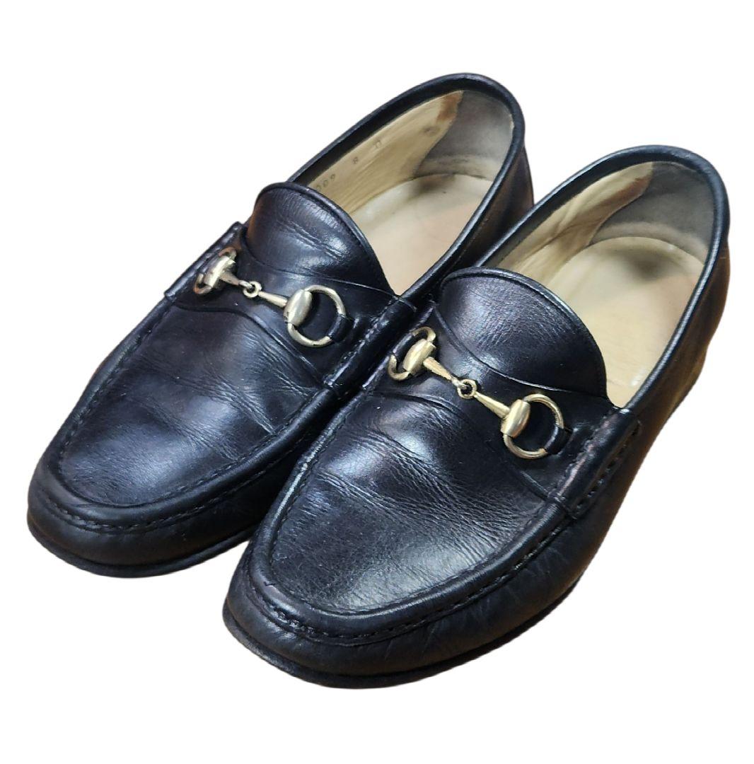GUCCI グッチ ビットローファー 黒 レザーシューズ 8D イタリア製26cm GUCCI