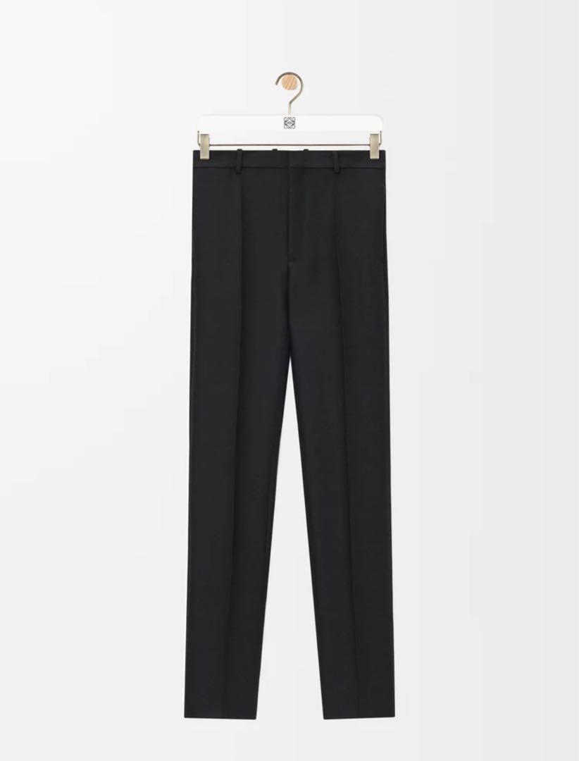LOEWE 25SS ロエベ パンツ スラックス ウール シルク ブラック