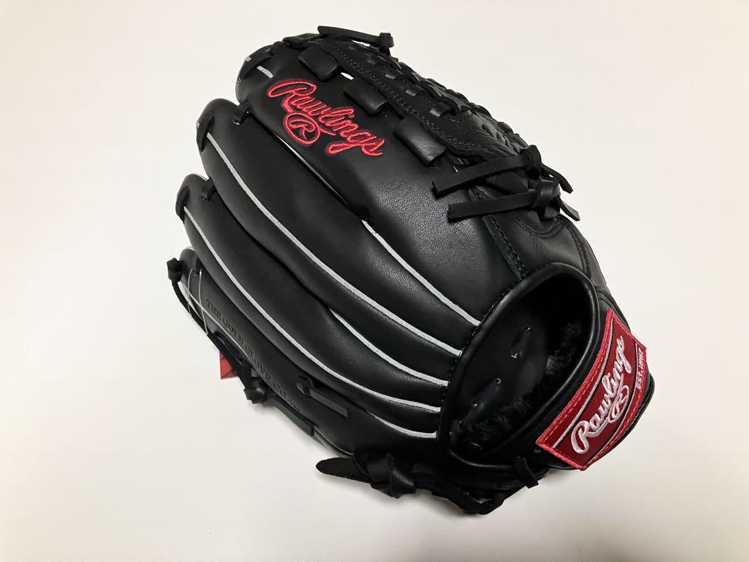 ゴ*ん様 ローリングス 黒Rawlings軟式野球 /ソフトボール兼用グラブ 成