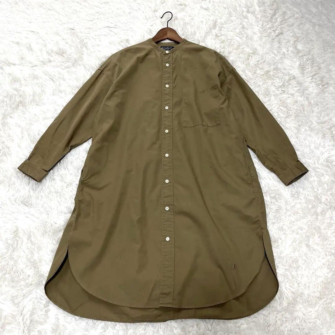 ジムフレックス ロングシャツワンピース バンドカラー 大きいサイズ14