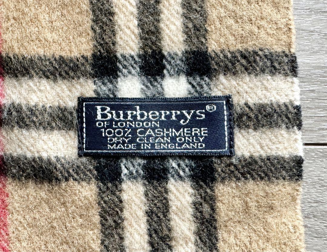 Burberrys バーバリーカシミヤ100%マフラー ノバチェック柄 キャメル