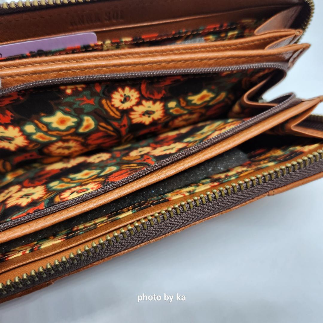 キャメル アナスイ ANNA SUI ラウンド 長財布 ヴィンテージローズ 新品