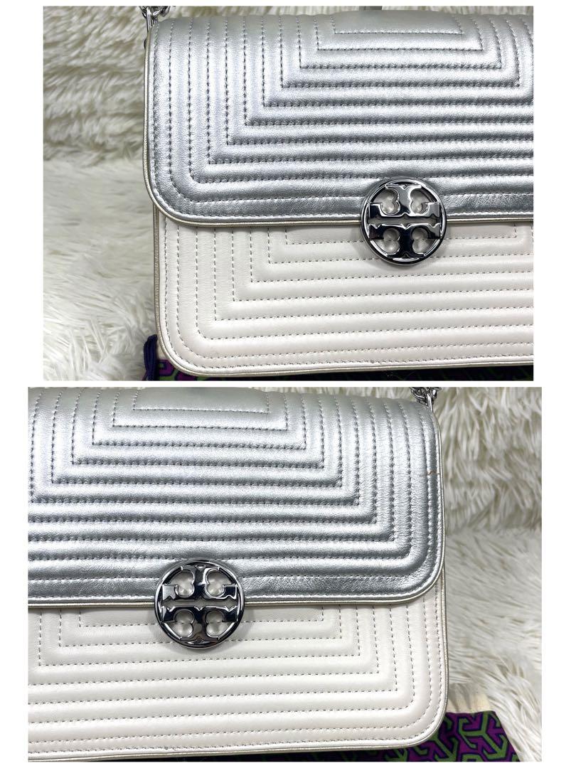 極美品‼️TORY BURCH ショルダーバッグ　シルバーチェーン　ロゴ金具