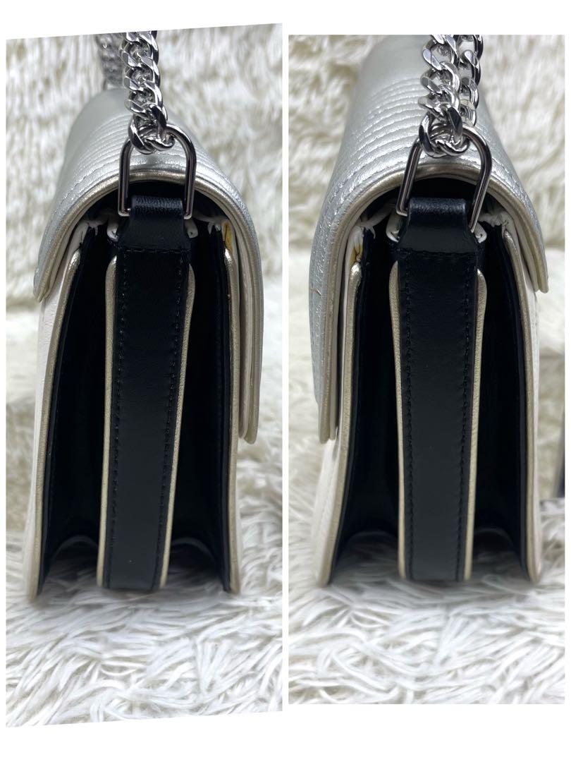 極美品‼️TORY BURCH ショルダーバッグ　シルバーチェーン　ロゴ金具