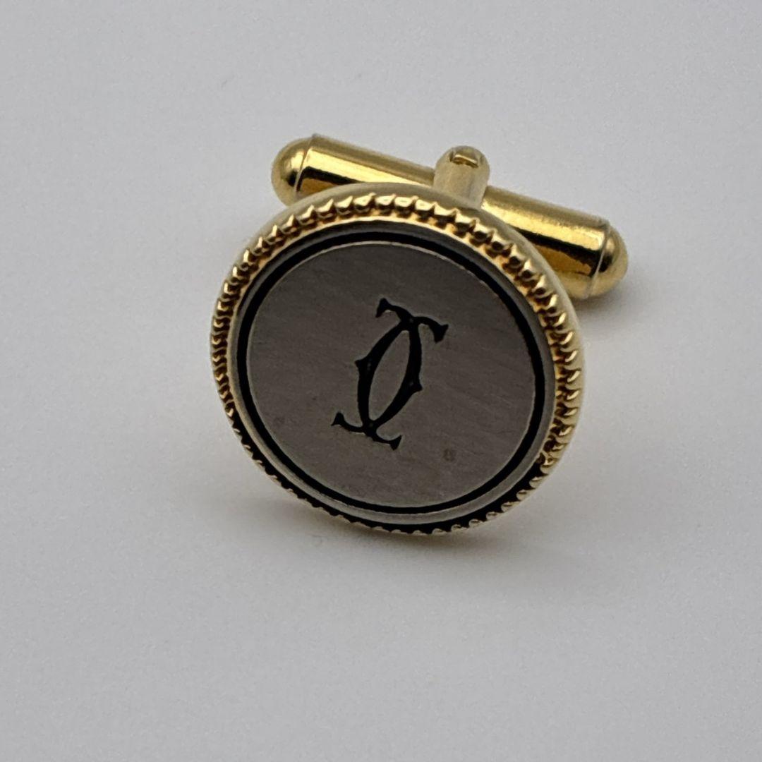 Cartier カルティエ カフス カフリンクス ダブルC ロゴ 金×銀