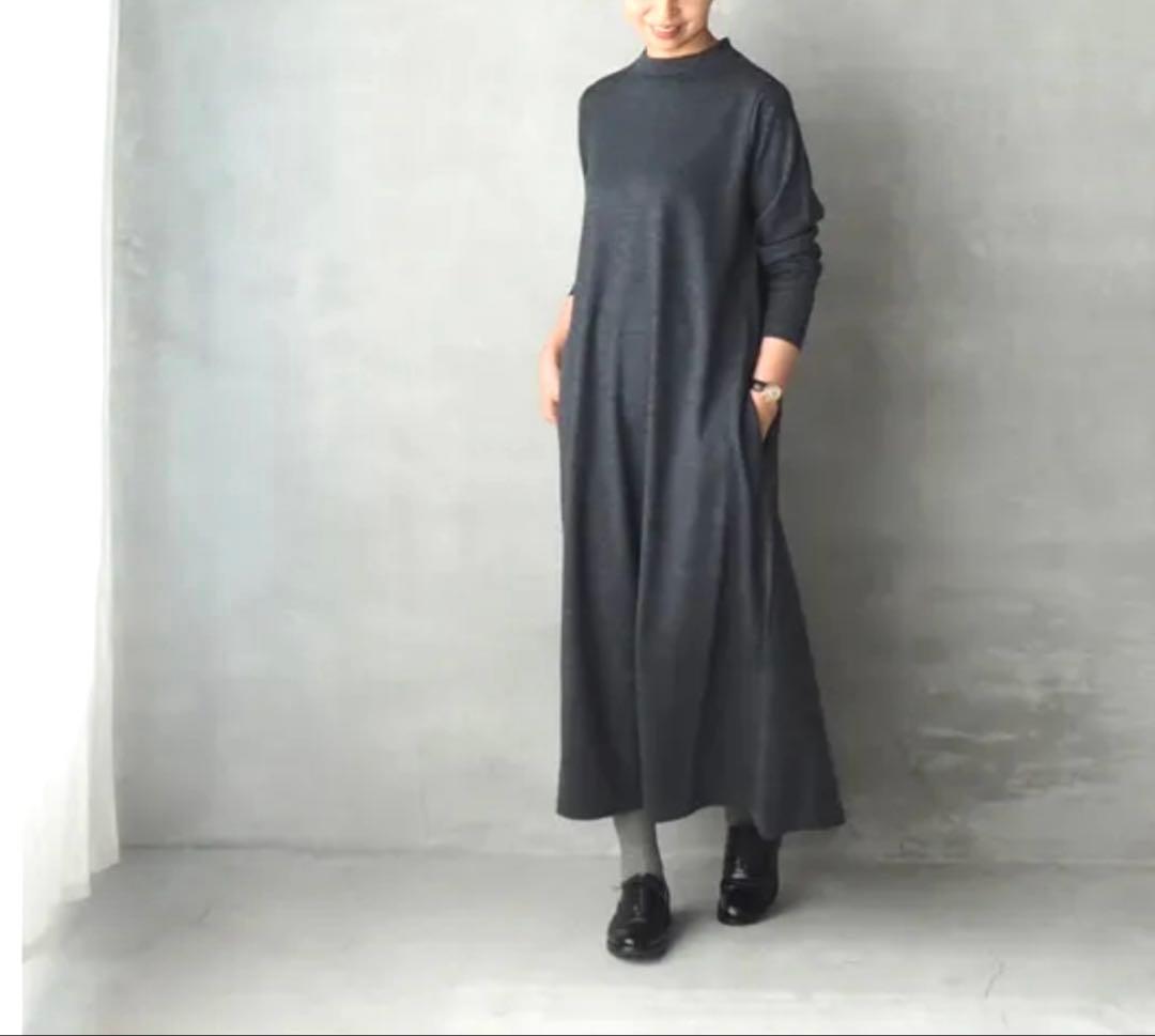 HAND ROOM WOMENSウールジャージー ボトルネックワンピース HAND ROOM WOMENSウールジャージー ボトルネックワンピース